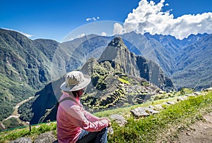 Woman at Machu Picchu World Heritage Site