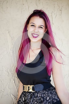 Woman With Magenta Hair