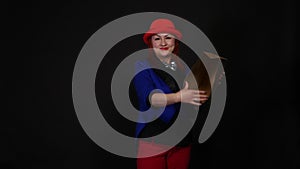 Woman Magician showing a magic trick