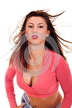 Woman with magnificent hair