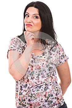 Woman make a wry face