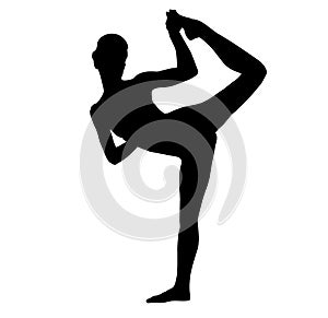 Woman makes yoga exercise. Vector silhouette. Vector images set collection