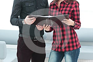 Woman making a business presentation to a group