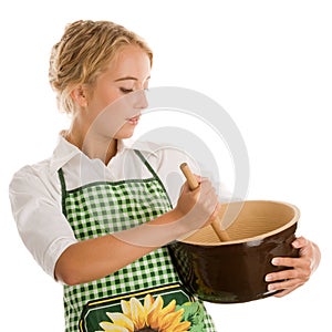 Woman making cake