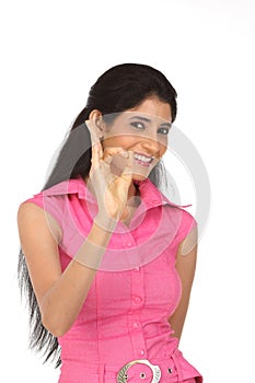 Woman making a excellent gesture