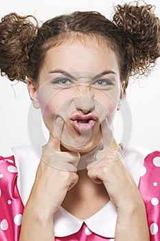 Woman making a funny face