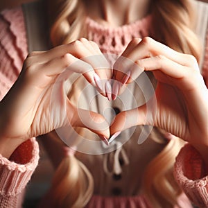 Woman making heart sign with her hands
