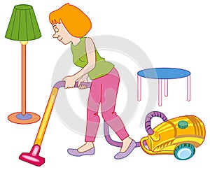 Woman making house cleaning