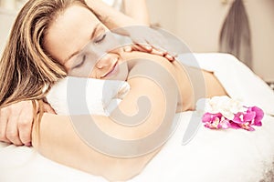 Woman making massages
