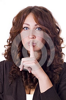 Woman Making Silence Gesture