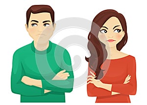 Woman and man angry emotion