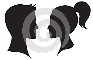 Man and Woman Face Profile photo