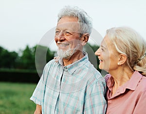 woman man outdoor senior couple happy lifestyle retirement together smiling love fun elderly active vitality nature