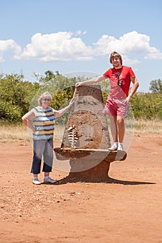 Woman and Man in savanna