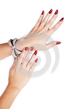 Woman with manicure and bracelet