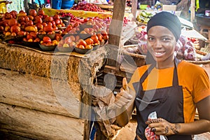 Woman at market in Nigeria