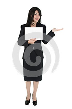 Woman marketing a product