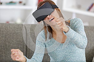 woman in mask vr