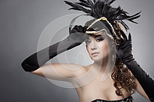 Woman with masquerade mask