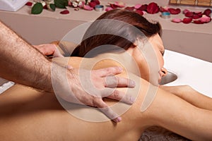 Woman on massage procedure