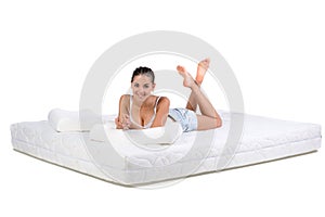 Woman and mattress