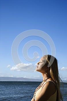 Woman on Maui beach