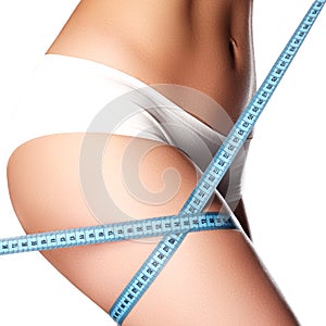 Woman measuring perfect shape of beautiful hips. Healthy lifesty" border="0