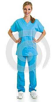 Woman in medical doctor suit