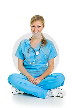 Woman in medical doctor suit