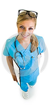 Woman in medical doctor uniform