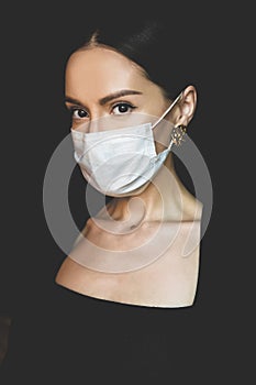 Woman in medical mask