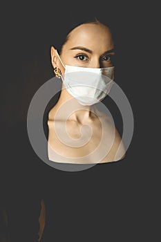 Woman in medical mask