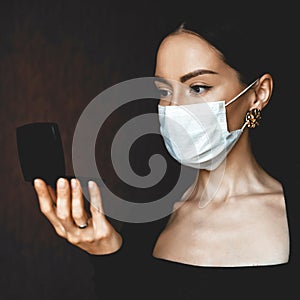 Woman in medical mask