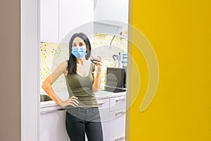 woman with medical mask on