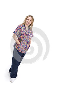 Woman in Medical Scrubs