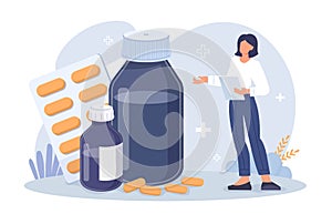 Woman with medicines
