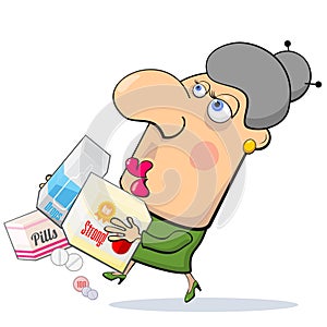 Woman with medicines