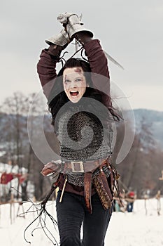 Woman in the medieval costume