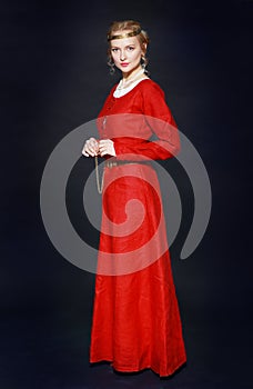 Woman in medieval dress