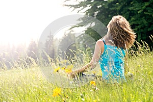 Woman Meditate at the Mountains