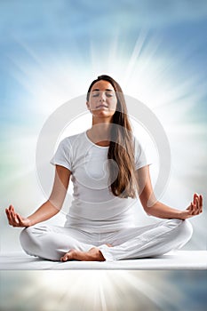 Woman meditating.