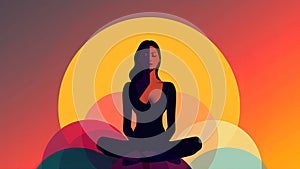 woman meditating with closed eyes, experiecing calm introspection and wellbeing