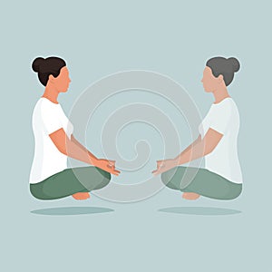 Woman meditating and finding her true self