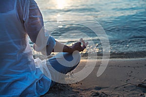 Woman meditating