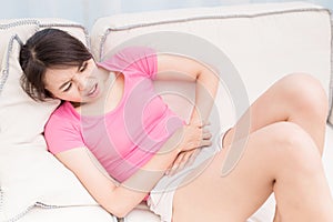 Woman with menstruation photo