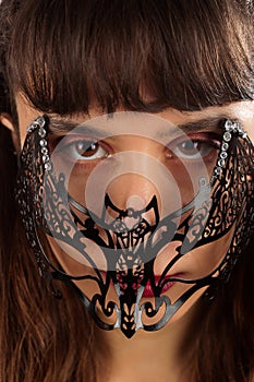 Woman metal gothic facial mask