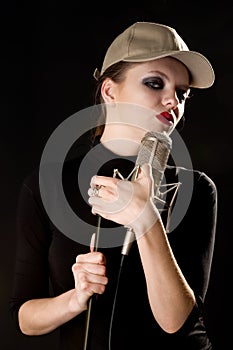 Woman with microphone