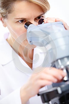 Woman with microscope