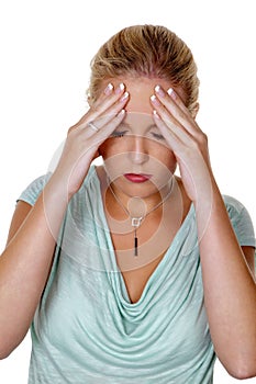 Woman with migraine