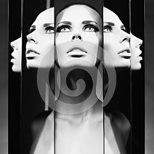 Woman and mirrors